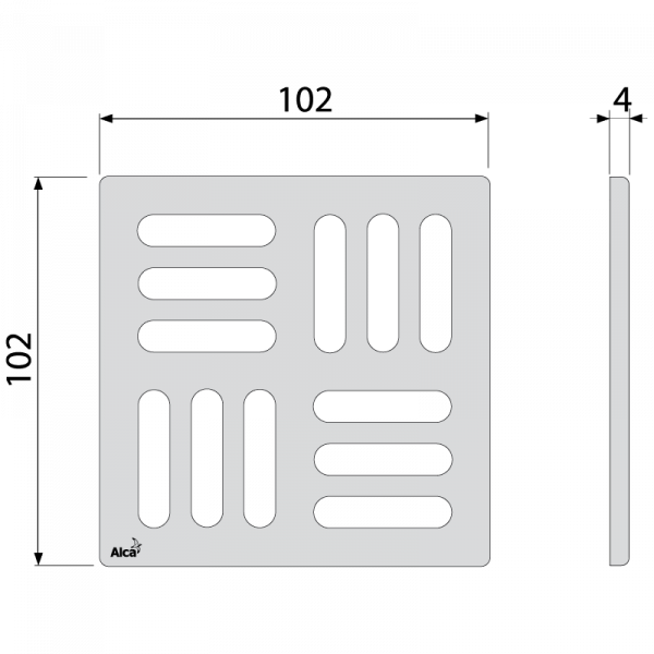 ������� AlcaPlast , 102 × 102 × 5 ���������� MPV001