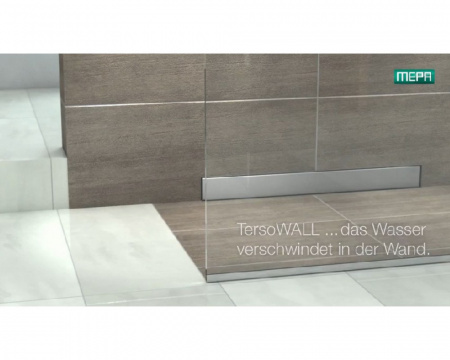 Душевой лоток (трап) Пристенный дренажный канал с накладкой из нержавеющей стали Mepa TersoWALL (700 мм) 150390 Душевой лоток (трап) Пристенный дренажный канал с накладкой из нержавеющей стали Mepa TersoWALL (700 мм) 150390