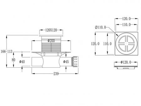 Душевой лоток Zorg Sanitary KR 120-B Душевой лоток Zorg Sanitary KR 120-B