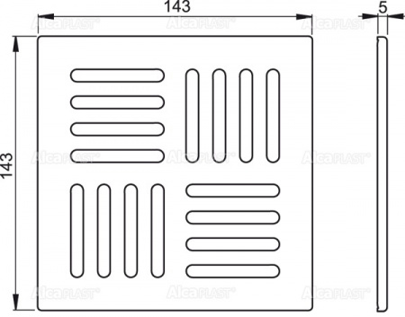 Решетка AlcaPlast ,143 × 143 нержавеющая сталь MPV005 Решетка AlcaPlast ,143 × 143 нержавеющая сталь MPV005