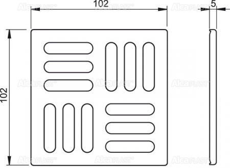 Решетка AlcaPlast , 102 × 102 нержавеющая сталь MPV004 Решетка AlcaPlast , 102 × 102 нержавеющая сталь MPV004