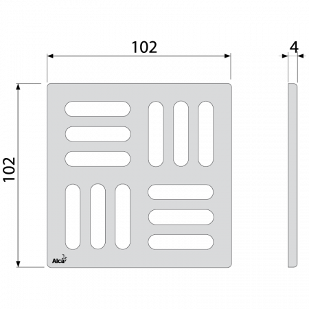 Решетка AlcaPlast , 102×102×4 мм, бронза-antic MPV001-ANTIC Решетка AlcaPlast , 102×102×4 мм, бронза-antic MPV001-ANTIC