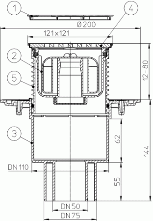 HL 310NPr-3123 Дизайн -трап с вертикальным выпуском DN50/75/110 HL 310NPr-3123 Дизайн -трап с вертикальным выпуском DN50/75/110