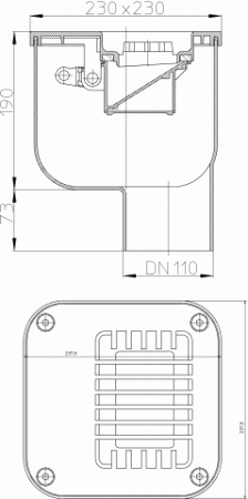 HL 680/1 Трап с вертикальным выпуском DN110 HL 680/1 Трап с вертикальным выпуском DN110