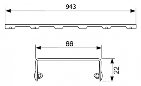 Решетка Tece TECEdrainline Lines 6 010 20 100 см глянцевая Решетка Tece TECEdrainline Lines 6 010 20 100 см глянцевая