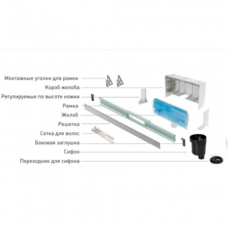 Душевой лоток Berges WALL 600 матовый хром 090056 Душевой лоток Berges WALL 600 матовый хром 090056