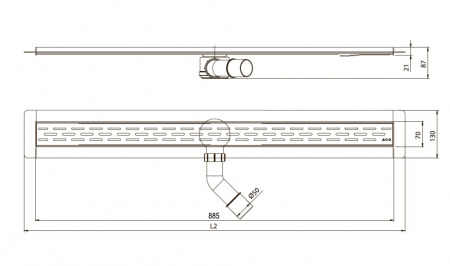 Душевой лоток ACO Showerdrain B 9010.78.70 с решеткой. 700 мм. Душевой лоток ACO Showerdrain B 9010.78.70 с решеткой. 700 мм.