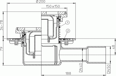 HL 510NG Трап с горизонтальным выпуском DN40/50 HL 510NG Трап с горизонтальным выпуском DN40/50