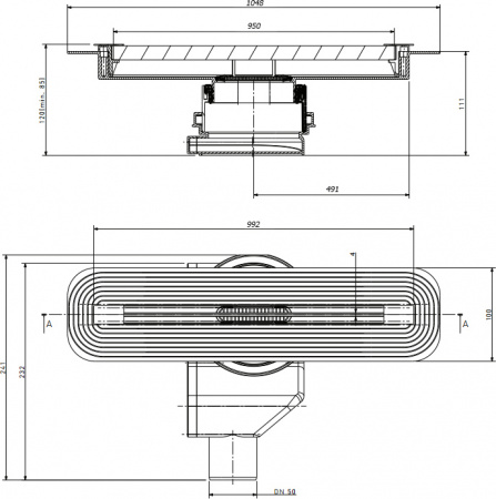 Душевой лоток Pestan Confluo Slim Line 950 с решеткой Душевой лоток Pestan Confluo Slim Line 950 с решеткой