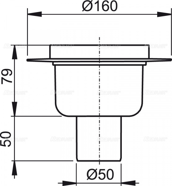 «Тело» сливного трапа AlcaPlast Ø50, подводка - прямая  APV6000 «Тело» сливного трапа AlcaPlast Ø50, подводка - прямая  APV6000