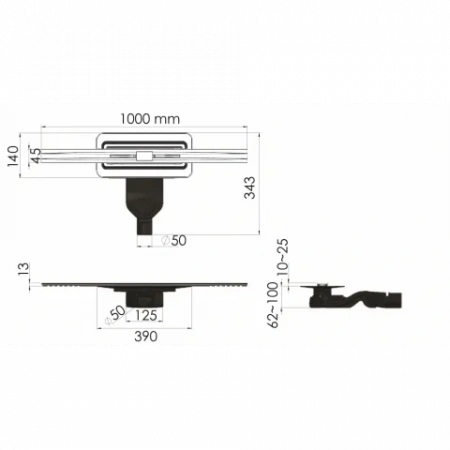 Душевой лоток Berges SIMPEL 1000 хром глянец 091113 Душевой лоток Berges SIMPEL 1000 хром глянец 091113