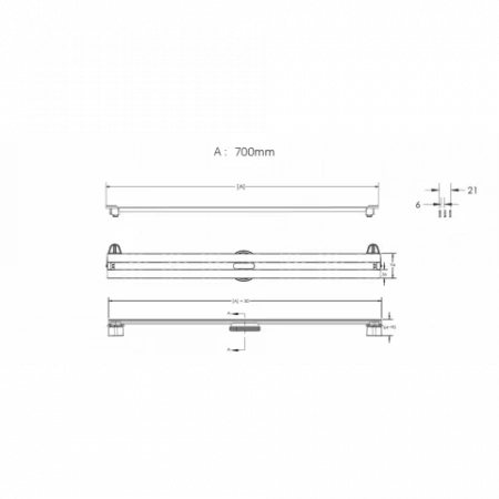 Душевой лоток Berges SUPER Slim 700 матовый хром 090053 Душевой лоток Berges SUPER Slim 700 матовый хром 090053