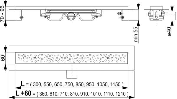 Душевой лоток AlcaPlast APZ111-1150M Душевой лоток AlcaPlast APZ111-1150M