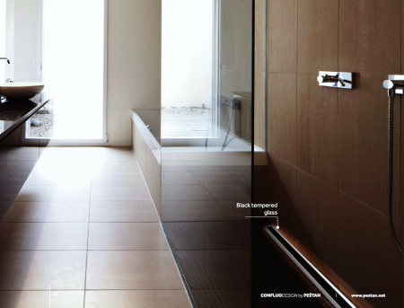 Душевой лоток Pestan Confluo Premium Line 450. Решетка Черное Стекло и Сталь 13000291 Душевой лоток Pestan Confluo Premium Line 450. Решетка Черное Стекло и Сталь 13000291