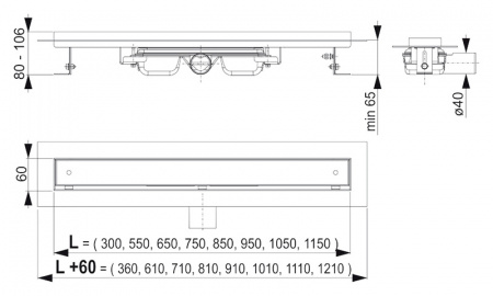 ������� ����� AlcaPlast APZ107-Floor Low 1050 � �������� � �������