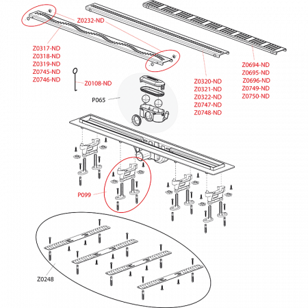 Душевой лоток AlcaPlast APZ9-Simple 850 с решеткой и опорами Душевой лоток AlcaPlast APZ9-Simple 850 с решеткой и опорами