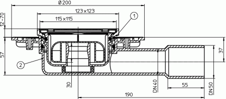 HL 90Pr Трап с горизонтальным выпуском DN40/50 HL 90Pr Трап с горизонтальным выпуском DN40/50