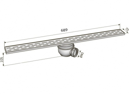 Душевой лоток ACO Showerdrain 405718 с решеткой. 700 мм Душевой лоток ACO Showerdrain 405718 с решеткой. 700 мм