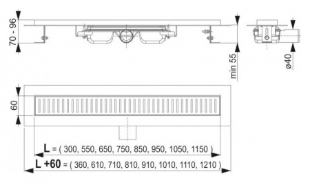 Душевой лоток AlcaPlast APZ101 1050 с опорами Душевой лоток AlcaPlast APZ101 1050 с опорами