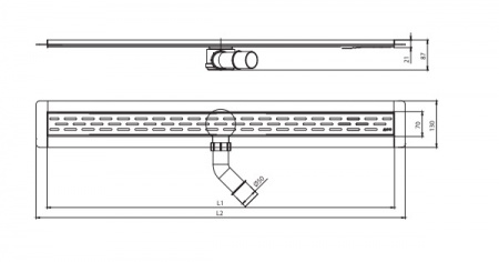 Душевой лоток ACO Showerdrain B 9010.78.71 с решеткой. 800 мм. Душевой лоток ACO Showerdrain B 9010.78.71 с решеткой. 800 мм.