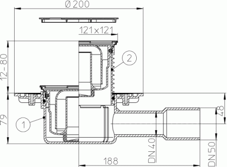 HL 510N-3125 Дизайн -трап с горизонтальным выпуском DN40/50 HL 510N-3125 Дизайн -трап с горизонтальным выпуском DN40/50