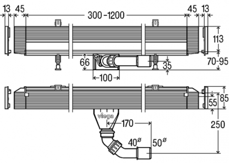 ������� ����� Viega Advantix Vario 736736 (�������, � �����). ������ �� 70 �� 100 ��. ������������� ��� ������-������� � ��������� (4968.10)