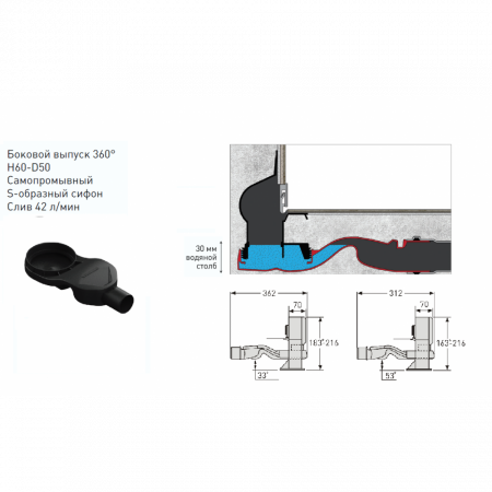 Душевой лоток Berges WALL 600 матовый хром 090156 Душевой лоток Berges WALL 600 матовый хром 090156