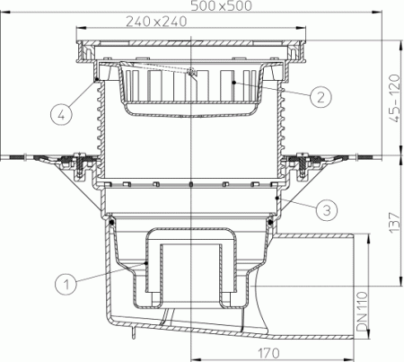 HL 615HSW ���� � �������������� �������� DN110