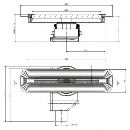 Душевой лоток Pestan Confluo Slim Line 650 с решеткой 13100033 Душевой лоток Pestan Confluo Slim Line 650 с решеткой 13100033