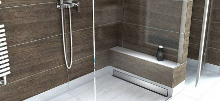 Душевой лоток (трап) Пристенный дренажный канал с накладкой из нержавеющей стали Mepa TersoWALL (700 мм) 150390 Душевой лоток (трап) Пристенный дренажный канал с накладкой из нержавеющей стали Mepa TersoWALL (700 мм) 150390