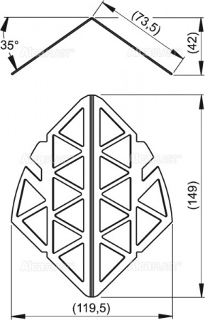 Нержавеющая решетка боковая AlcaPlast AGV942 Нержавеющая решетка боковая AlcaPlast AGV942