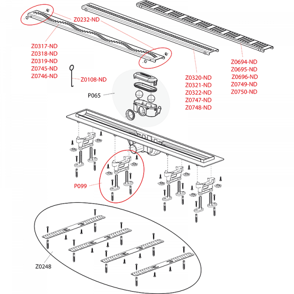Душевой лоток AlcaPlast APZ8-Simple 650 с решеткой и опорами Душевой лоток AlcaPlast APZ8-Simple 650 с решеткой и опорами