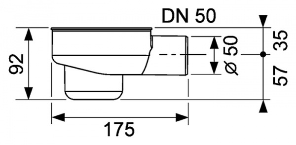 Сифон для душевого лотка Tece TECEdrainline 6 500 01 горизонтальный Сифон для душевого лотка Tece TECEdrainline 6 500 01 горизонтальный