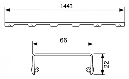 Решетка Tece TECEdrainline Lines 6 015 21 150 см матовая Решетка Tece TECEdrainline Lines 6 015 21 150 см матовая