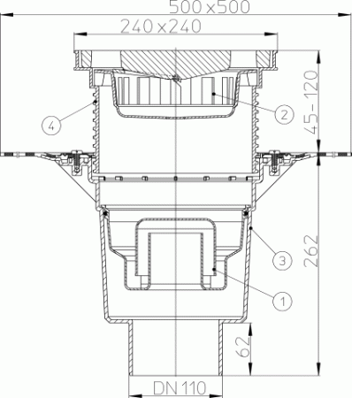 HL 616HW/1 Трап с вертикальным выпуском DN110 HL 616HW/1 Трап с вертикальным выпуском DN110