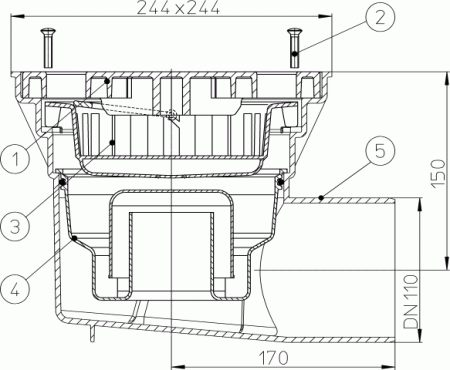 HL 605LW ���� � �������������� �������� DN110