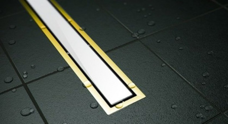 Душевой лоток Pestan Confluo Premium Gold White Glass Line 300 Душевой лоток Pestan Confluo Premium Gold White Glass Line 300