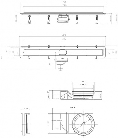   Pestan Confluo Frameless Line 750 white glass